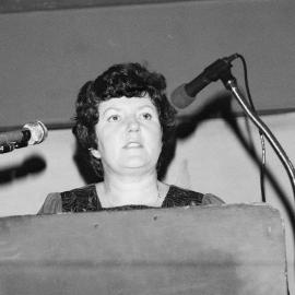 Joan Kirner at the Congress for International Co-operation and Disarmament (CICD) Hiroshima Day meeting.