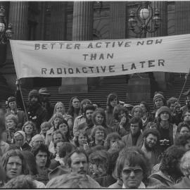 Banners at Movement Against Uranium Mining march, 3rd August 1978