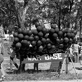 Balloons at the United States Omega base rally.