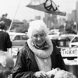 Dorothy Dalton at warships protest, 15th October 1988
