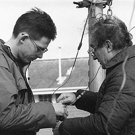 Gerry Harant and Max Sargeant at US warship protest, 14th June 1987