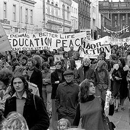 Banners at Movement Against Uranium Mining march, 3rd August 1978