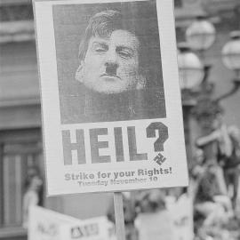 Anti-Kennett Government rally, 1992 - Kennett banner.