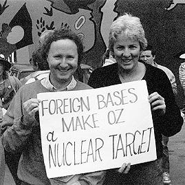 Reg Tydell at Pine Gap protest, 10th October 1987