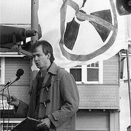 Richard Bolt at US warship protest, 14th June 1987