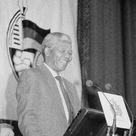 Nelson Mandela speaks at Melbourne Town Hall, 25th October 1990.