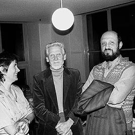 Pat Jessen, Les Dalton and Henry Rosenbloom at launch of Les Dalton's book "Radiation Exposures", 20 May 1991.