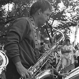 Mick McKeon at the People for Nuclear Disarmament (PND) Palm Sunday rally, April 1987.