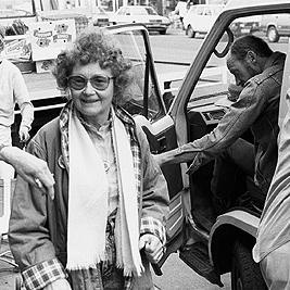 Renee Miller leaving on a Roxby Downs exposure tour, 22nd September 1990.