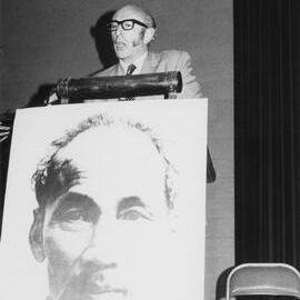 Sam Goldbloom speaking at the Reception for the Charge d' Affairs of the Embassy of the Democratic Republic of Vietnam, Nguyen Dy Nien