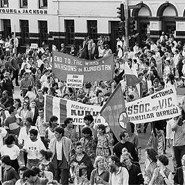 Persian Gulf war protest march, 18 January 1991.