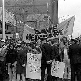 Anti-Fraser protest, Hilton Hotel, 17th August 1978