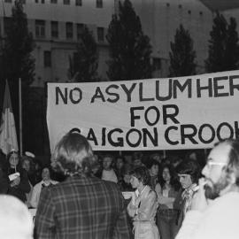 Vietnam war victory celebrations in the city square.