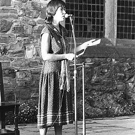 Pat Lowther (Friends of the Earth and Musicians United for Safe Energy Options activist) at the Arts Action for Peace concert.