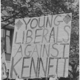 Anti-Kennett Government rally, 1992 - "Young Liberals" banner.