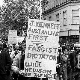 Anti-Kennett Government rally, 1992 - banner.