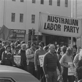May Day, 1982 - Australian Labor Party banner.