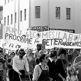 May Day, 1982 - banners.