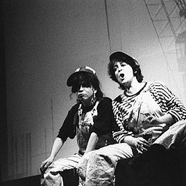 Mary-Anne Fahey and Wendy Harmer at the People for Nuclear Disarmament fundraiser, 19th May 1986