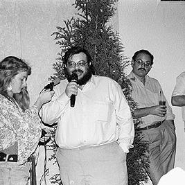 Albert Langer at the Anti-Vietnam War Moratorium 20th anniversary, 11th May 1990.