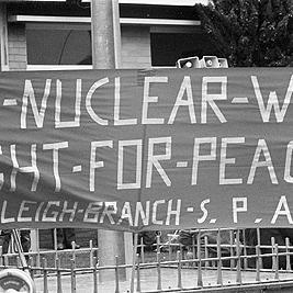 Hiroshima Day, 1981 - "No Nuclear War" banner.