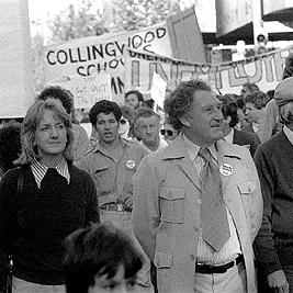 Anti-Fraser government demonstration - Joan Coxsedge and Jim Simmonds.
