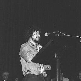 Marius Webb at Defend the ABC meeting, Melbourne Town Hall, 23rd November 1976
