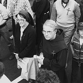 Marchers at Palm Sunday rally, April 1984.