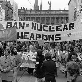 Banners at Movement Against Uranium Mining march, 3rd August 1978
