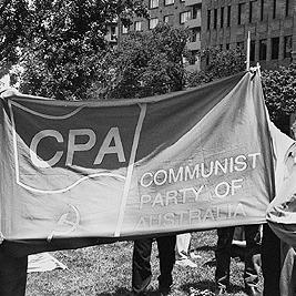 Anti-racism rally and march through Melbourne, 8th December 1996 - "Communist Party of Australia" banner.