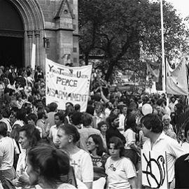 Marchers at Palm Sunday rally, April 1984.