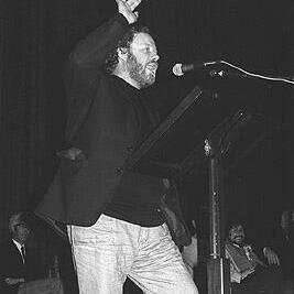 Phillip Adams at Defend the ABC meeting, Melbourne Town Hall, 23rd November 1976