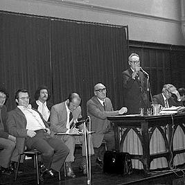 Union negotiators at the Herald strike
