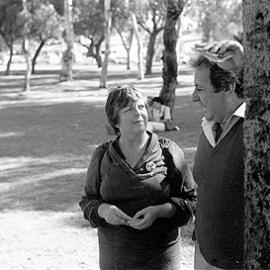 Val Macarow and Jack Mundy at the Honeymoon uranium mine rally, May 1982.