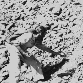 Ian Cohen checking radiation levels at Roxby Downs.