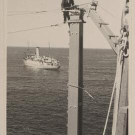 Ship and crane at Cliffy Island , Victoria