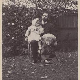 Alfred Sheppard Grimwade with  two eldest children Frederick and Gertrude Grimwade