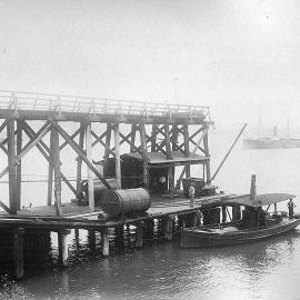 Wharf showing Steamer conveying acid in bulk