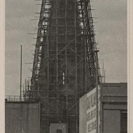 [St Paul's Cathedral, spire under construction, Melbourne]