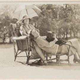 [Mab and friend relaxing in the grounds of Westerfield]
