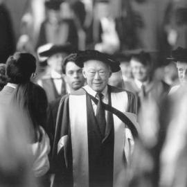 Lee Kuan Yew, Prime Minister of Singapore, after receiving his Honorary Doctorate