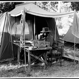 Botany. Botanist Ian Clarke identifies plants at the camp site at Allports Beach