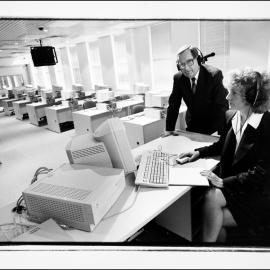 Computer Aided Language Laboratory (CALL). June Gassin (Horwood Language Centre) and Professor Ivan Barko (School of Languages)