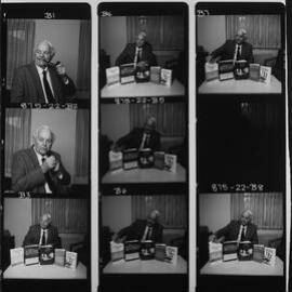 Murray-Smith, Dr Stephen, portrait and with books he has written or edited