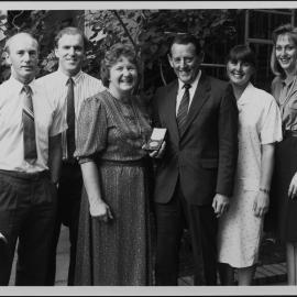 Pawsey, Maurice with his University Gold Medal and others. 8 Dec 1990