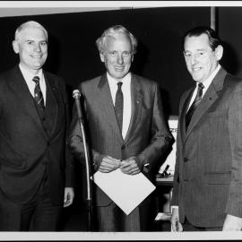 Pawsey, Maurice at his farewell, with J B. Potter (left) and David Penington (centre)