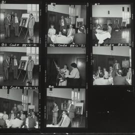 Spicer, Professor Brian, with his portrait and others, including Professor David Penington. 1989