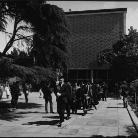 Conferring - academic procession outside Wilson Hall.