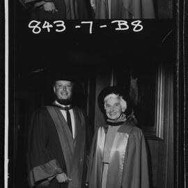 Conferring - Professor Bruce Knox (Botany) and Dr Gretna Weste (Botany). 1984