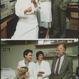 Pittard, Prof Jim (in suit) and laboratory staff.